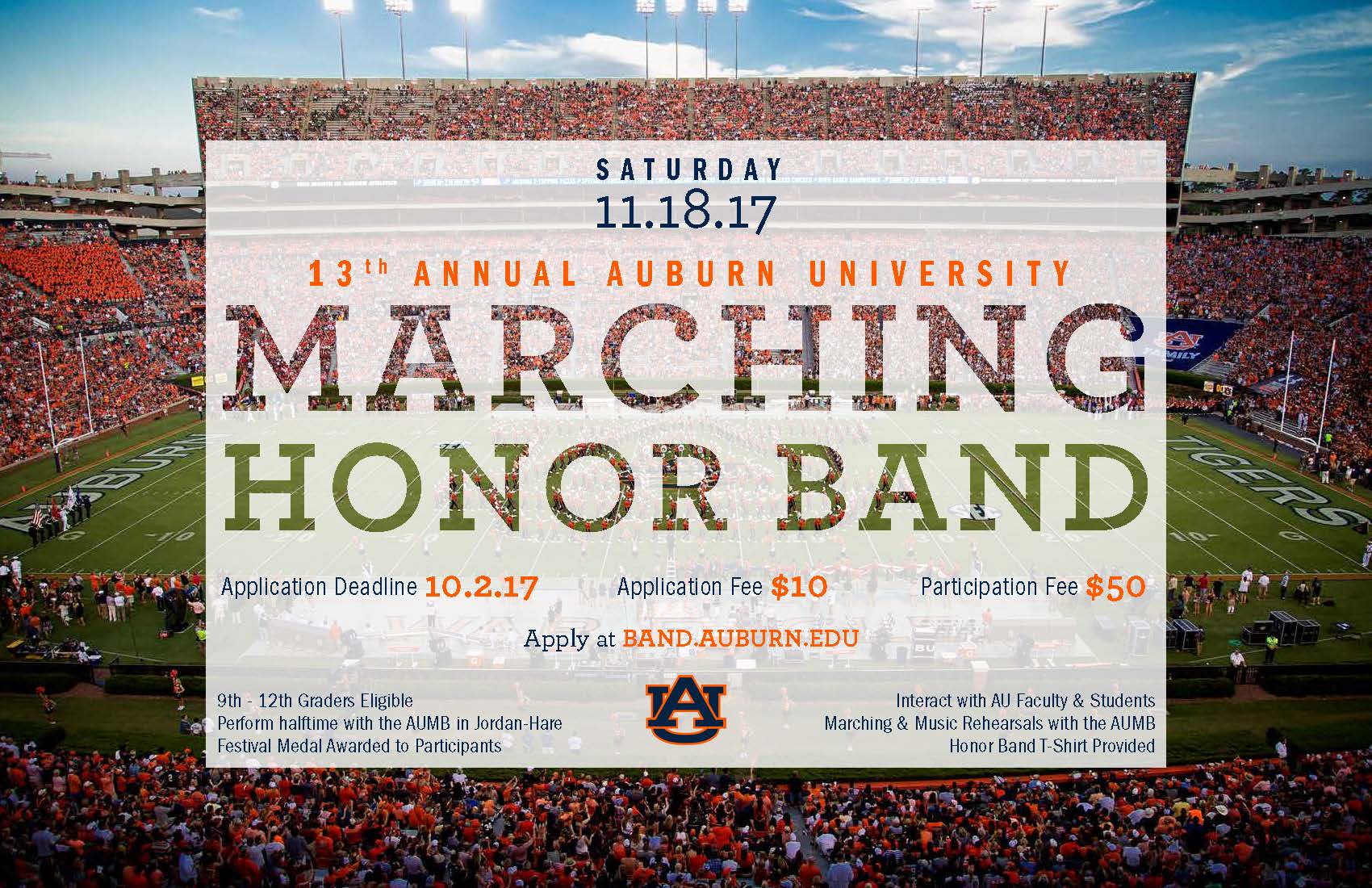 Marching Honor Band Honor Bands Events Auburn University Bands