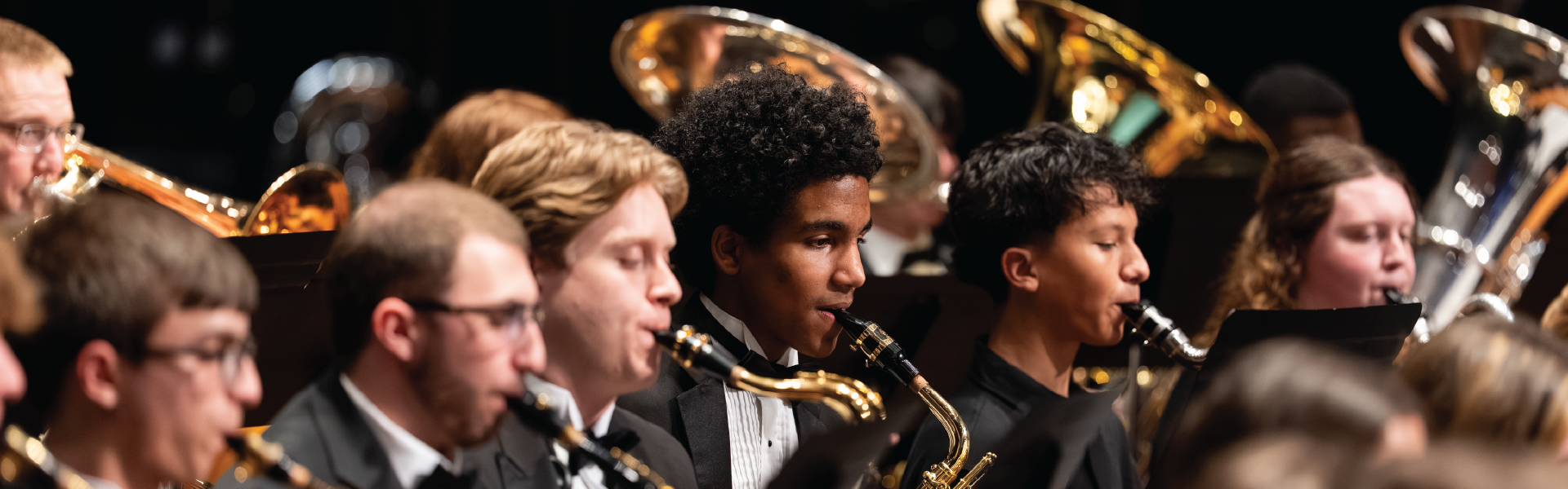 concert band members on stage