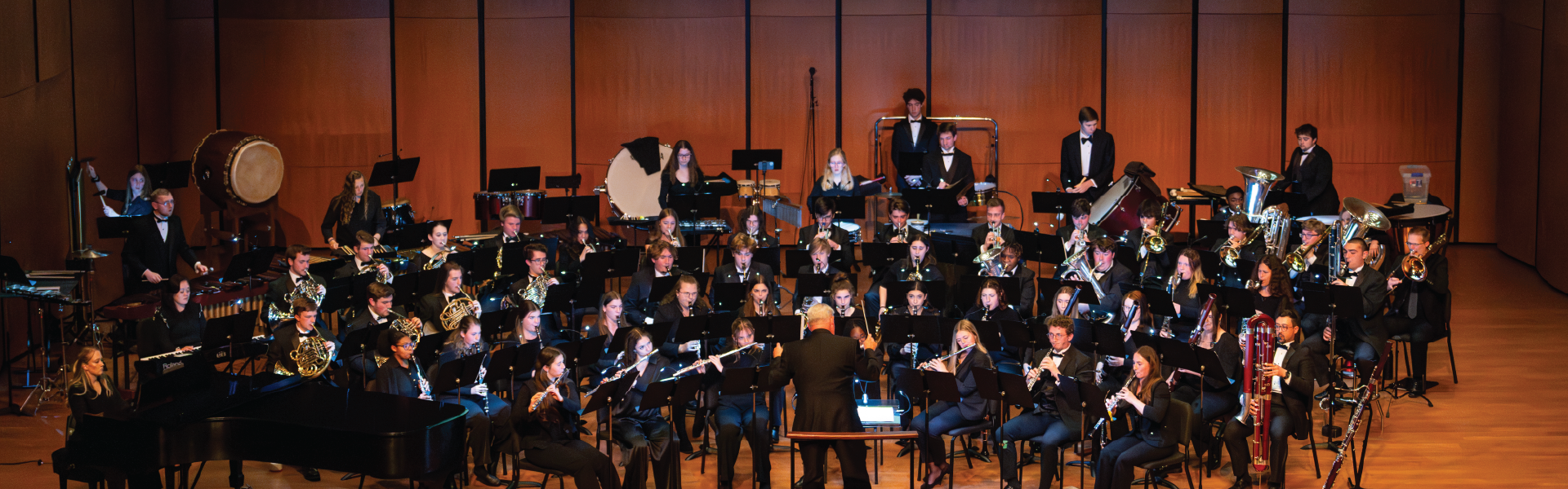 members of the Symphonic Winds on stage